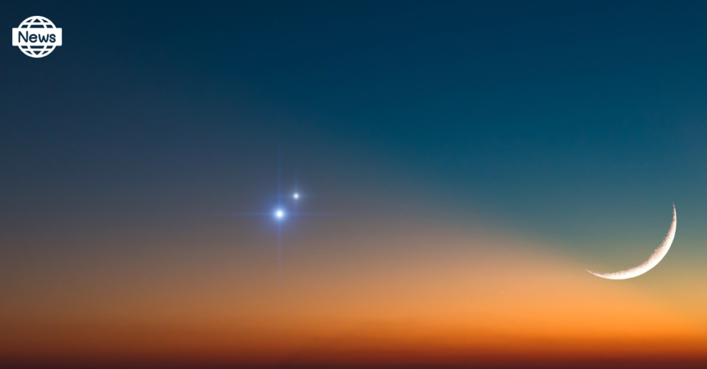 A rare conjunction between Jupiter and Venus will occur tonight. It is visible with naked eyes