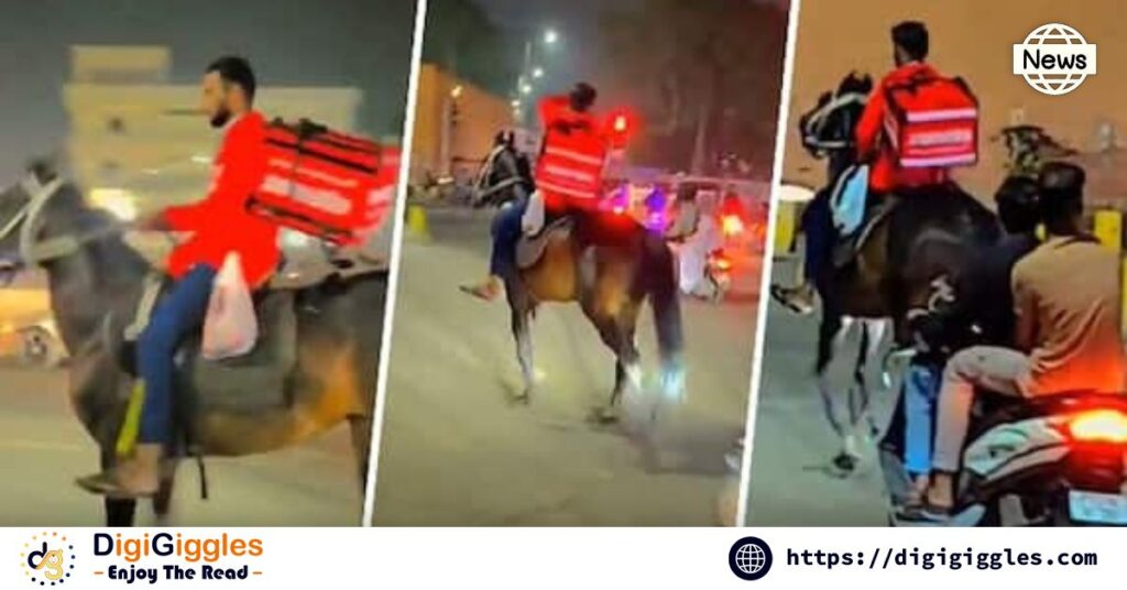 Zomato Adapts to Fuel Shortage: Hyderabad Delivery Agents Gallop on Horseback
