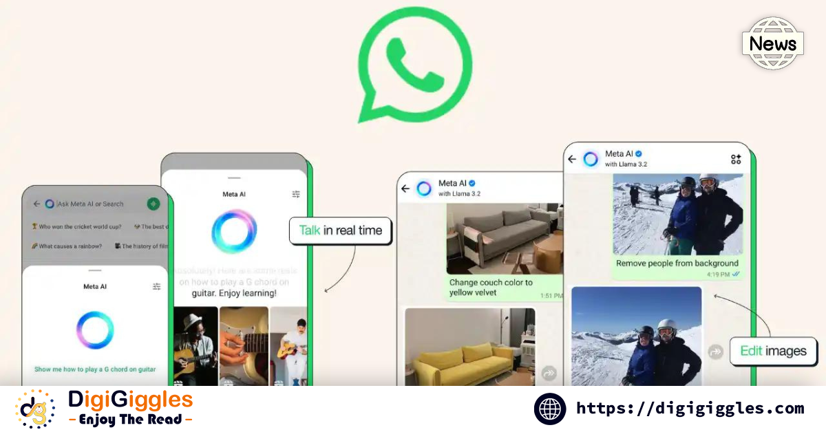 WhatsApp Introduces Real-Time Voice Interactions with Meta AI, Offers Photo Editing Features￼