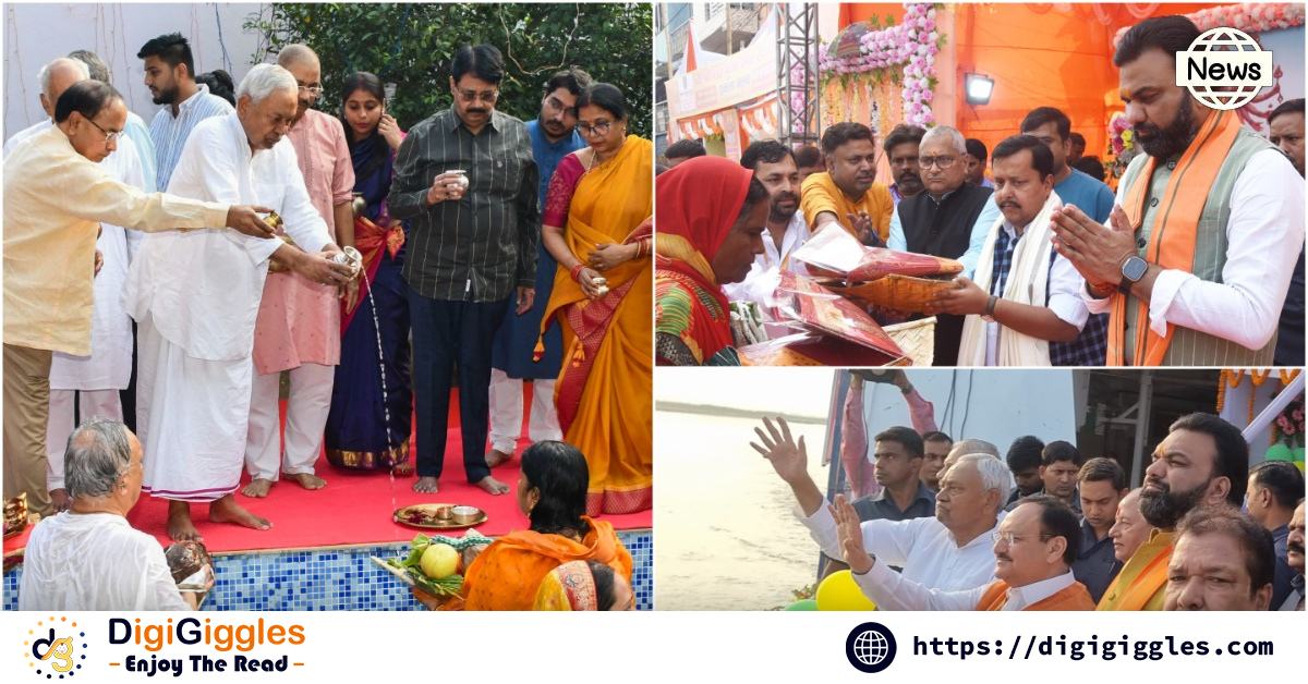 Chhath Puja Celebrations Bring Festive Spirit to the World; Nitish Kumar Participates in Patna Rituals